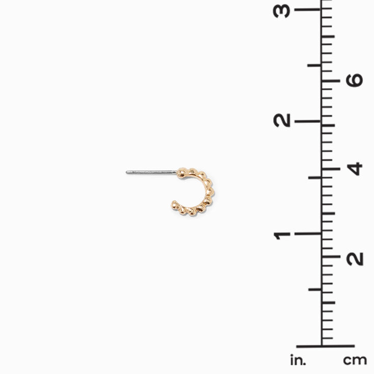 Gold Mixed Heart Single Hoop &amp; Stud Earrings - 6 Pack,