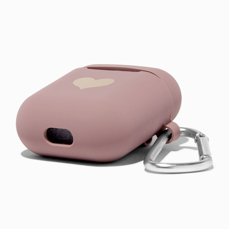 Mauve Heart Silicone Earbud Case Cover - Compatible With Apple AirPods&reg;,