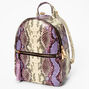 Faux Snakeskin Small Backpack - Purple,