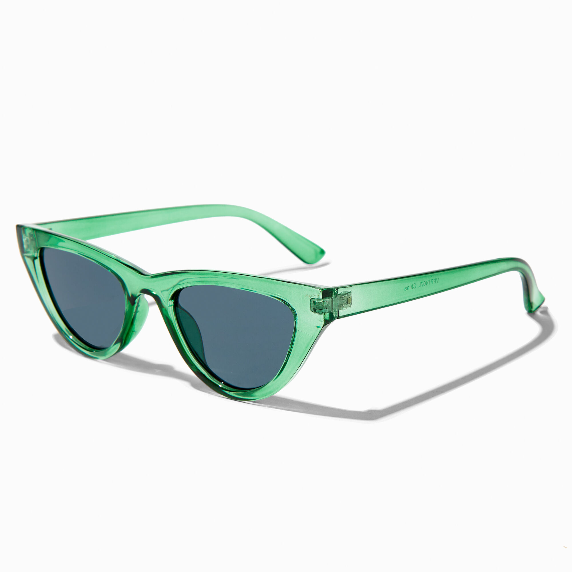 Translucent Emerald Green Cat Eye Sunglasses | Icing US