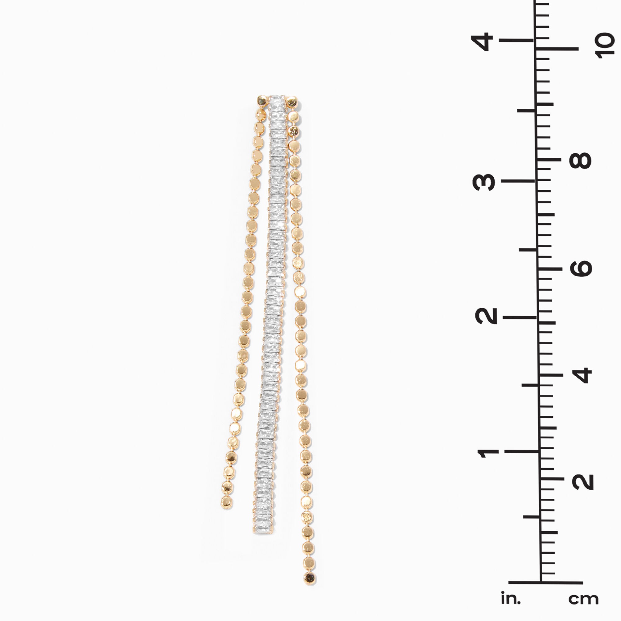 Gold Cubic Zirconia Dainty Strands 3.5