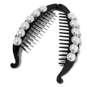 Black Pearl Oval Banana Hair Claw,