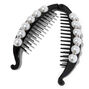 Black Pearl Oval Banana Hair Claw,