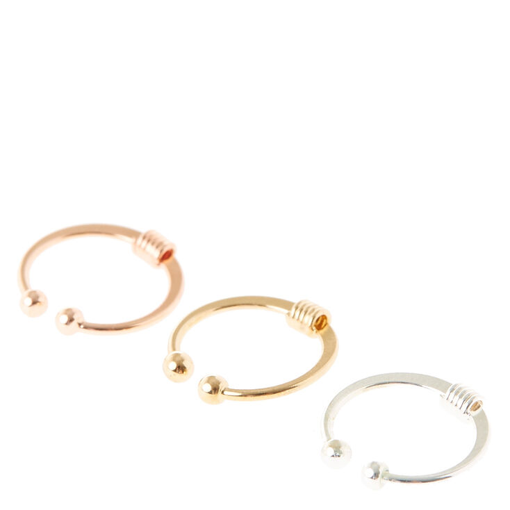 Mixed Metal Faux Lip Rings,