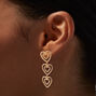 Gold-tone Linear Hearts 1.5&quot; Drop Earrings,