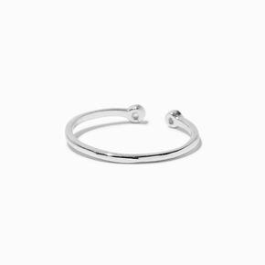 ICING Select Sterling Silver Crystal Open-Front Toe Ring,