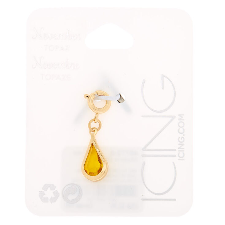 November Birthstone Bracelet Charm - Topaz,