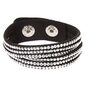 Black & Silver Gem Snap Button Bracelet,