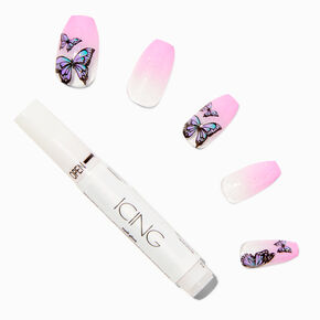 Pink Butterfly Coffin Vegan Faux Nail Set &#40;24 Pack&#41;,