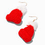 Red Knit Hat 2&quot; Drop Earrings,