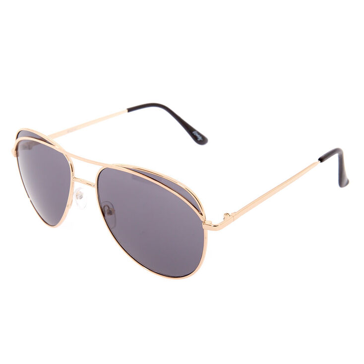 Black Tinted Aviator Sunglasses,