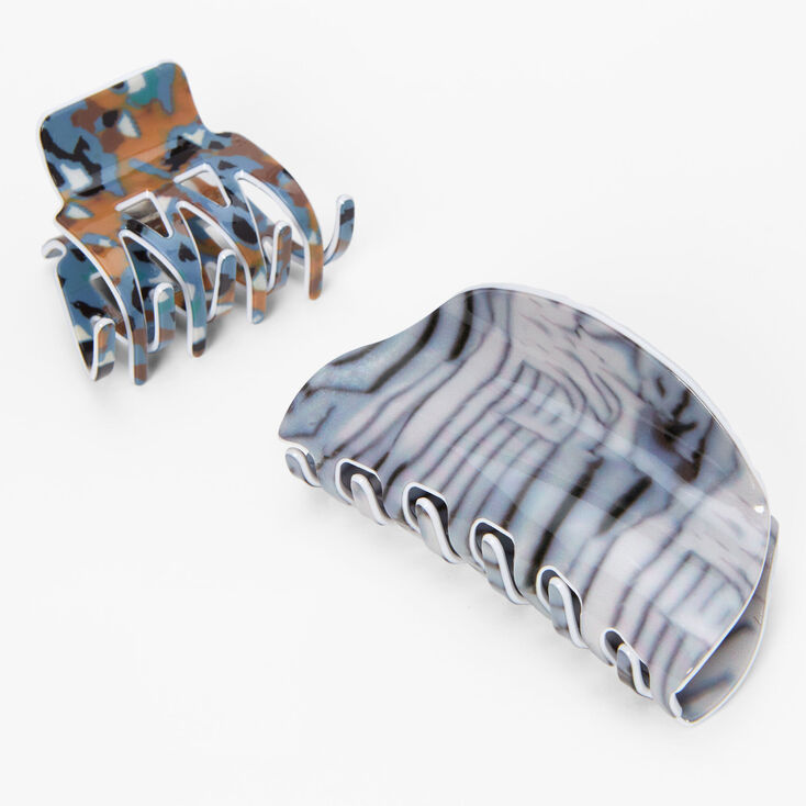 Navy Tortoiseshell Hair Claws - 2 Pack,