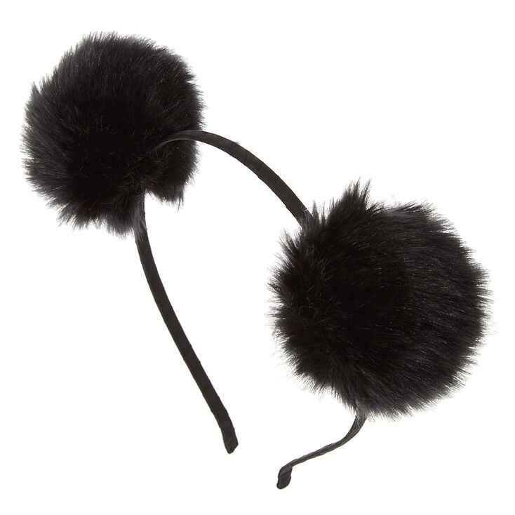 Black Pom Poms Headband,