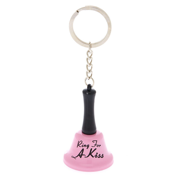 Ring For A Kiss Bell Keychain - Pink,