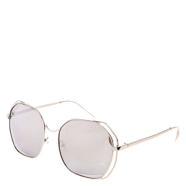 Round Retro Mirrored Sunglasses,