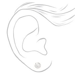 Sterling Silver Cubic Zirconia 6MM Round Stud Earrings,