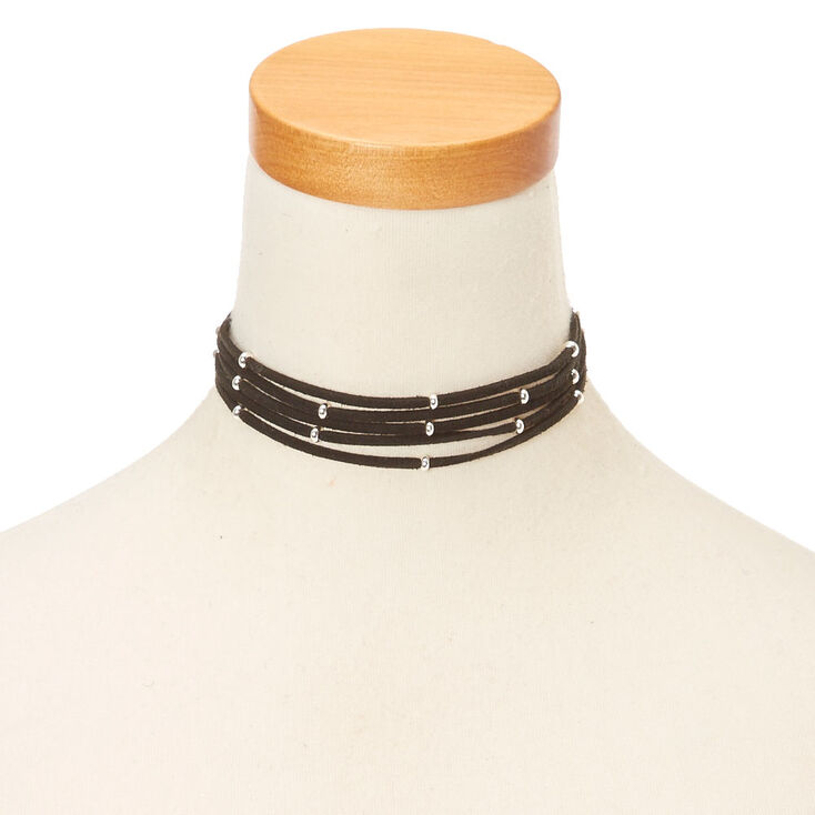 Black Multi Layered Choker Necklace,
