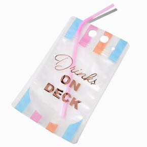 Beach-Themed Plastic Flask Pouches - 2 Pack,