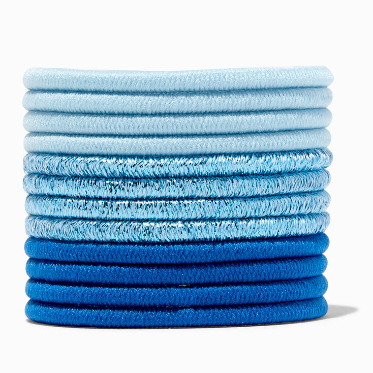 Blue Lurex Hair Ties - 12 Pack,