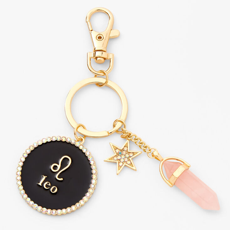 Gold Mystical Gem Zodiac Keychain - Leo,