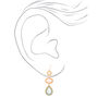 Gold 2&quot; Pastel Stone Drop Earrings,
