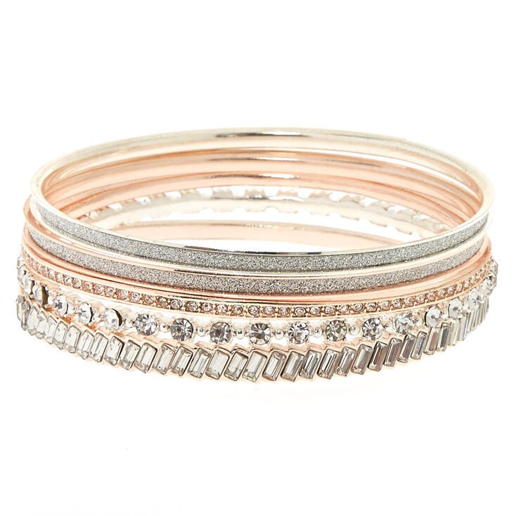 Mixed Metal Glamorous Bangle Stack,