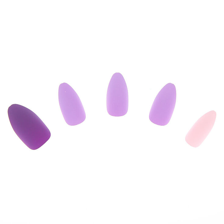 Matte Ombre Faux Nail Set - Purple, 24 Pack,