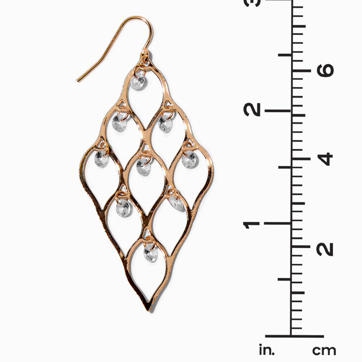 Gold-tone Cubic Zirconia Diamond Waterfall 2.5&quot; Drop Earrings,