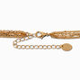 Gold-tone Crystal Butterfly Choker Multi-Strand Necklace,