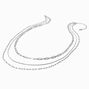 Silver-tone Mixed Chain Multi-Strand Necklace,
