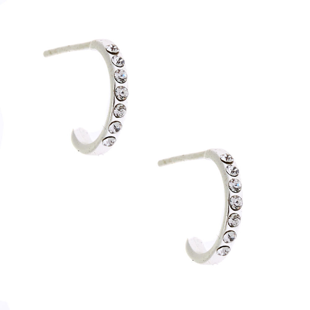 Sterling silver hotsell half hoop earrings