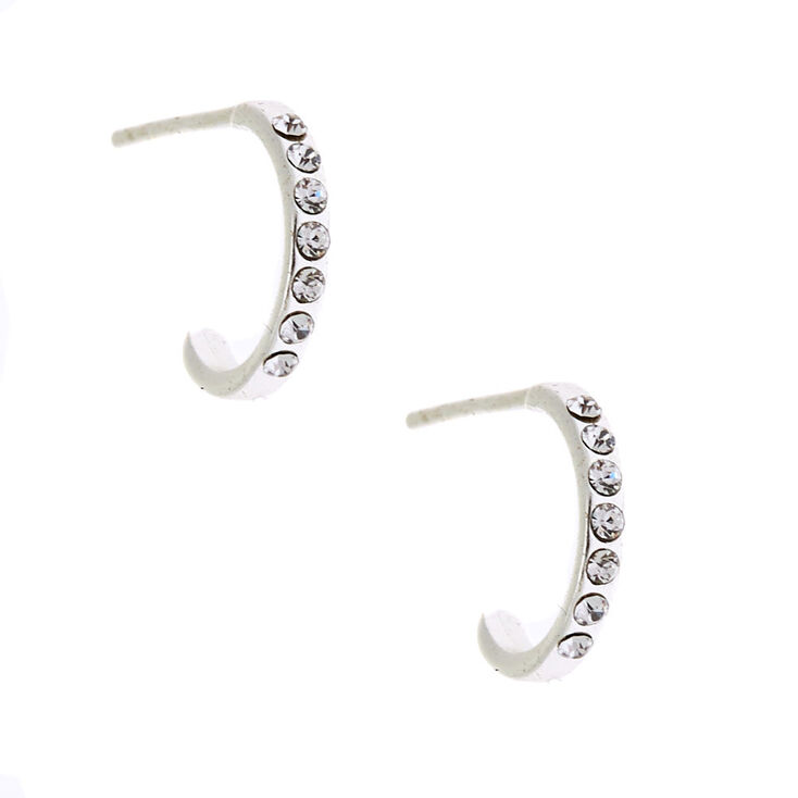 Icing Silver Thin Hoop Earrings