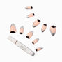 Chrome French Tip Stiletto Vegan Faux Nail Set - 24 Pack,