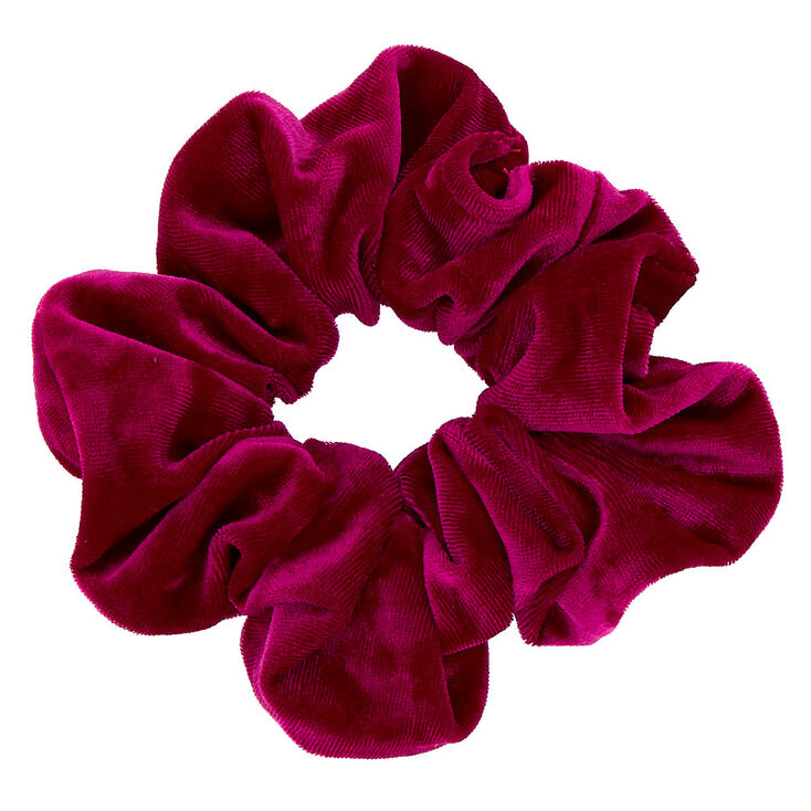 Oversized Velvet Hair Scrunchie - Fuchsia,