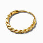 Gold-tone Sterling Silver Twist Hoop 22G Nose Ring,