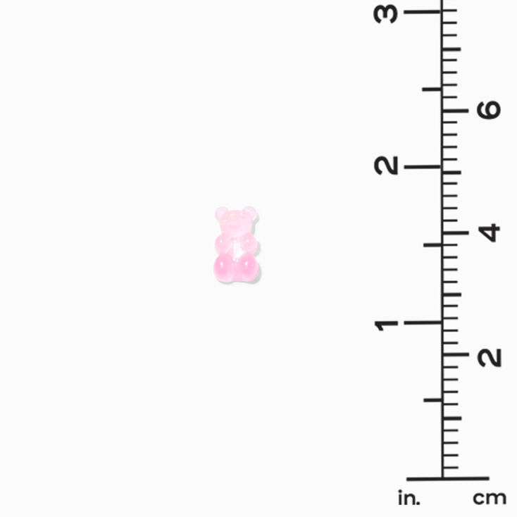 Pink Glow in the Dark Gummy Bear Stud Earrings,