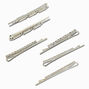 Silver-tone Crystal Bobby Pins - 6 Pack,