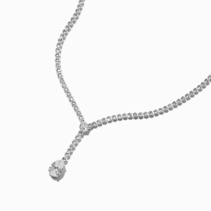 Teardrop Cubic Zirconia Y-Neck Necklace,