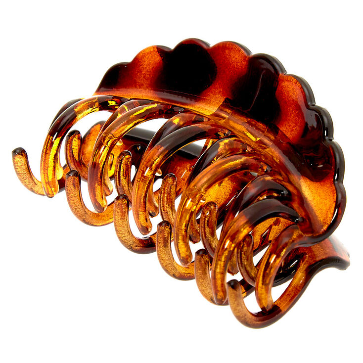 Medium Tortoiseshell Double Tooth Hair Claw - Brown,