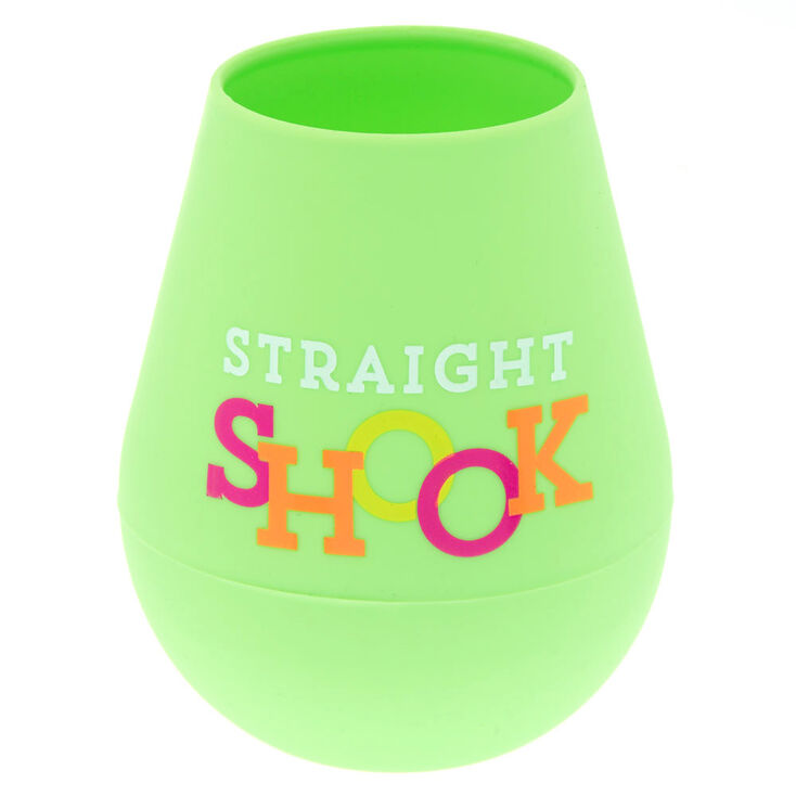 Green "Straight Shook" Silicone Wine Glass,