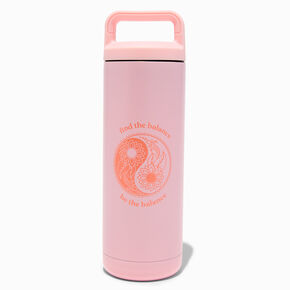 Pastel Floral Yin Yang Stainless Steel Water Bottle,