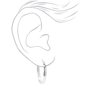 Silver-tone Thick 25MM Hoop Earrings,
