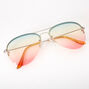 Rainbow Gradient Aviator Sunglasses,