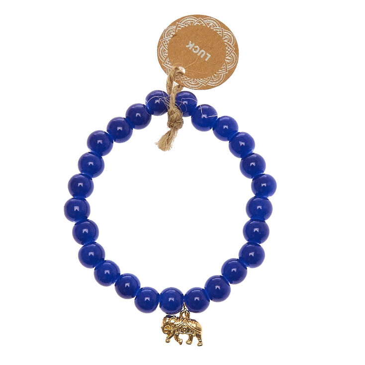 Beaded Luck Stretch Bracelet - Blue,