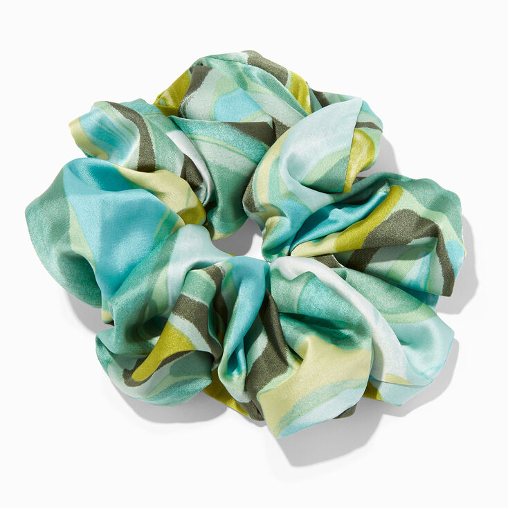 Giant Green Swirl Silky Hair Scrunchie,