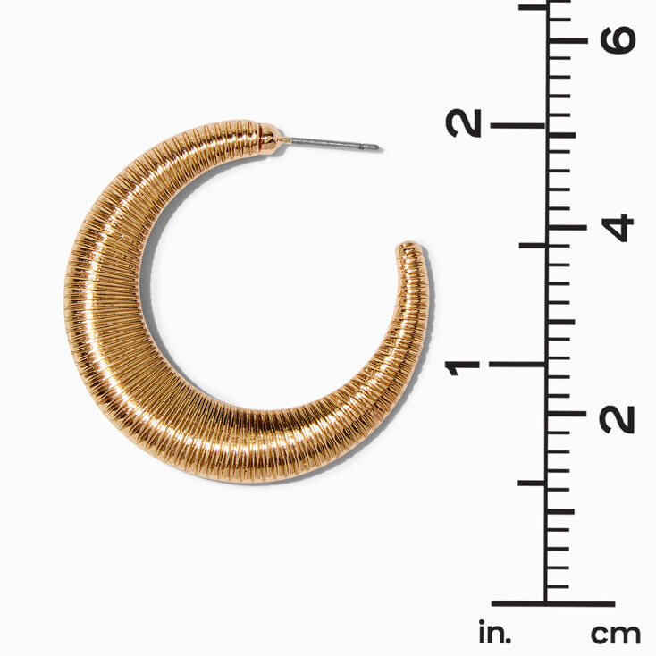 Gold-tone Ridged 40MM Hoop Earrings,