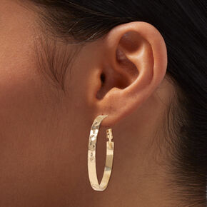 Gold-tone 40MM Flat Hoop Earrings,