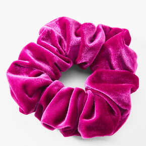 Fuchsia Medium Velvet Hair Scrunchie,