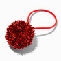 Red Tinsel Pom Pom Hair Ties - 2 Pack,