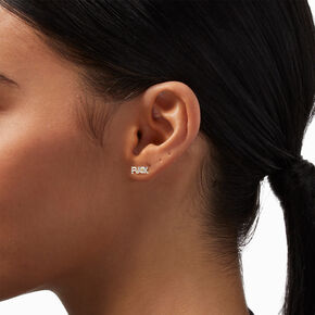 Silver-tone F*ck Stud Earrings,